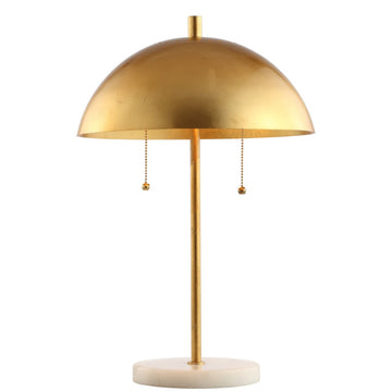 Ella 20.7" Dome Metal with Marble Base LED Table Lamp